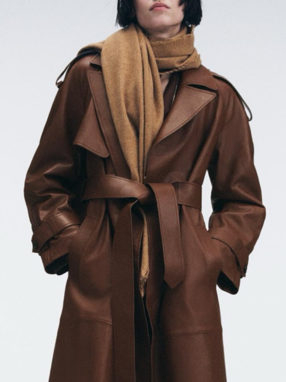 Zara Taupe Plain Wool Scarf. Brand new!